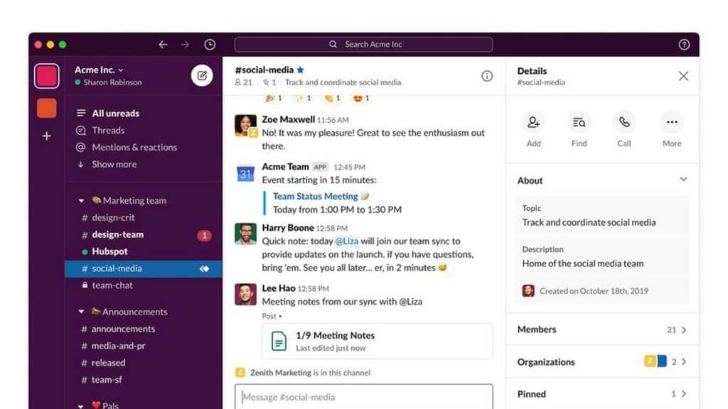 Slack User Interface for effective Remote Working
