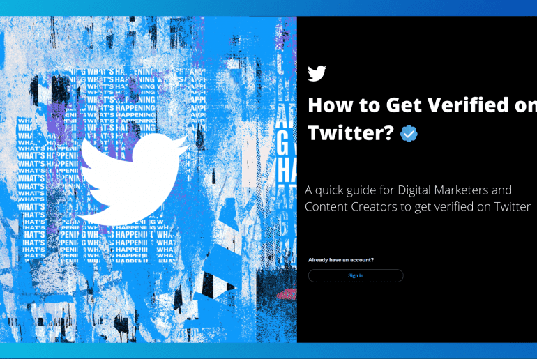 Twitter logo illustration on the left with the title: "How to Get Verified on Twitter?"