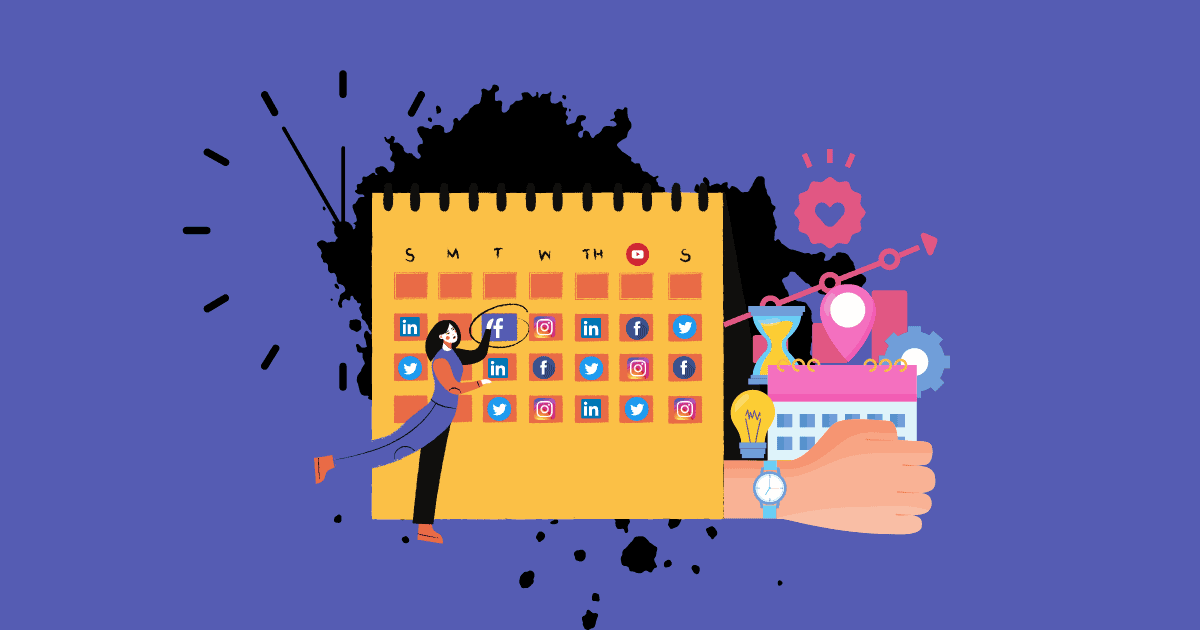 A social media content calendar illustration