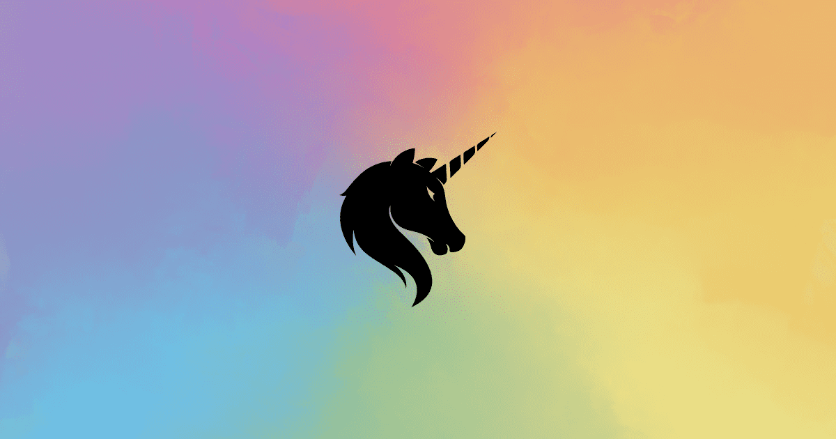Unicorn icon in black