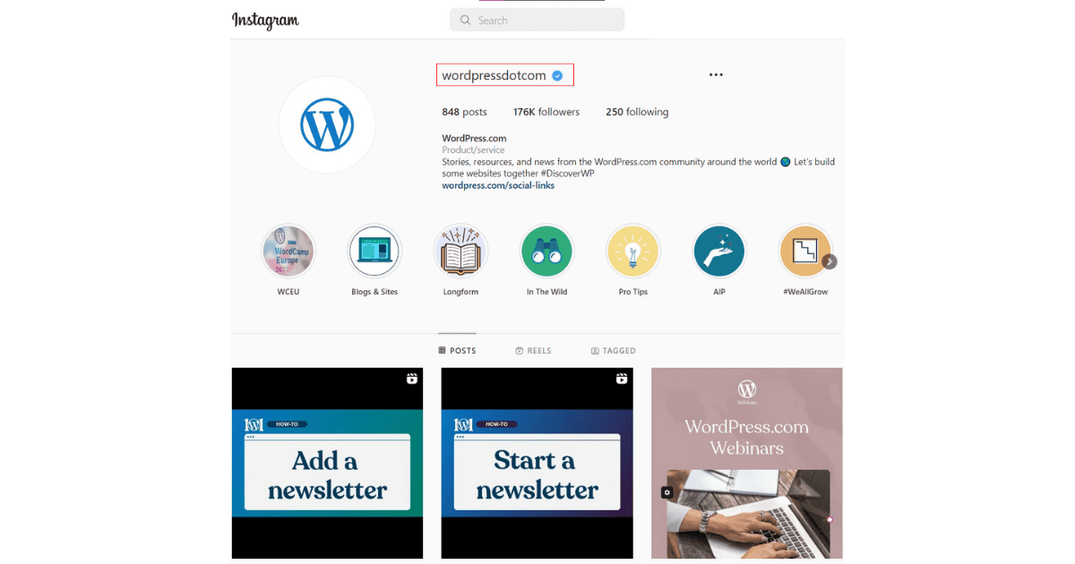 wordpress instagram